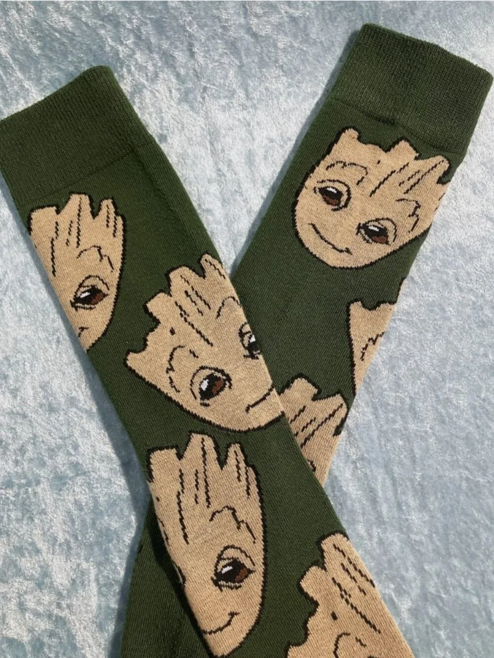 Groot Guardians of the Galaxy Marvel Hunter Green Calf Socks